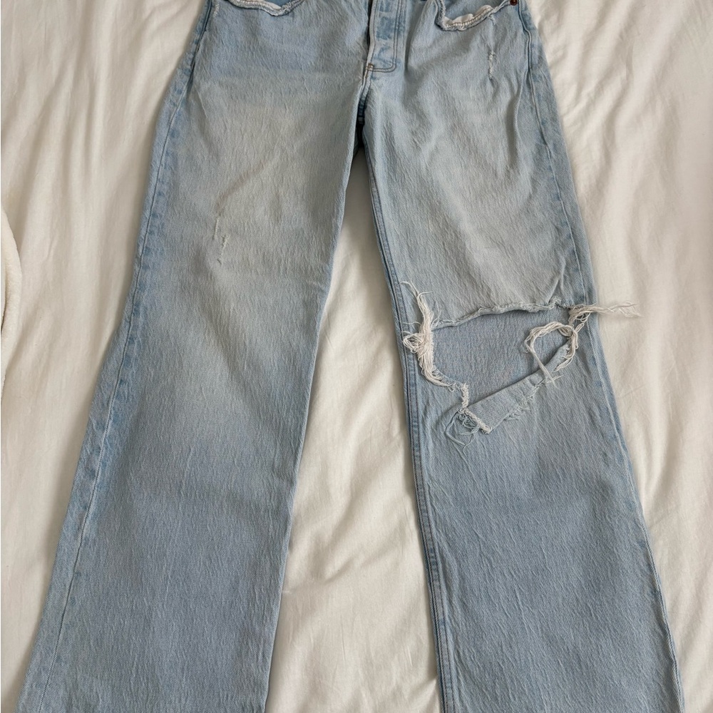 Abercrombie and Fitch “90s Baggy Low Rise” Light Wash Jean